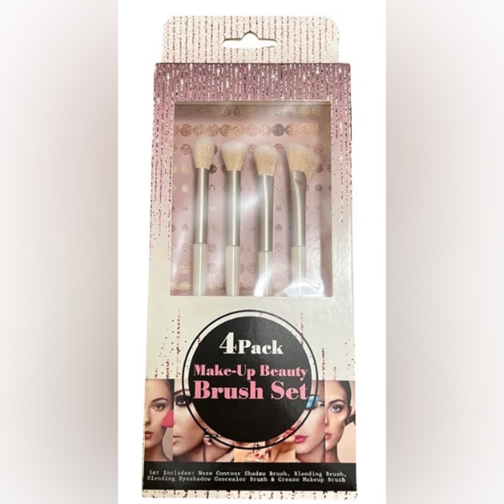 🔴 4-Pack Make-Up Beauty Brush Set